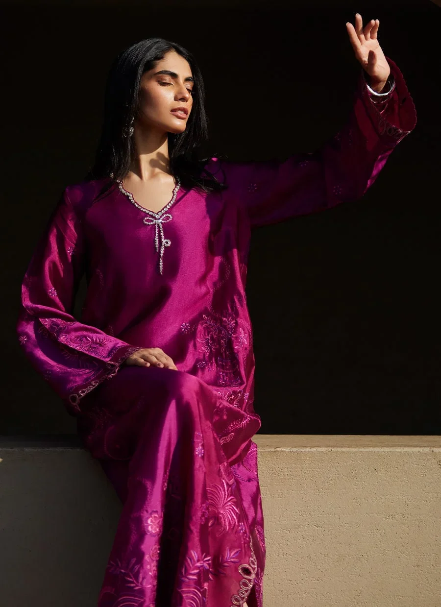 Aerie Hot Pink Kaftan – Farah Talib Aziz Luxury Pret Image 1