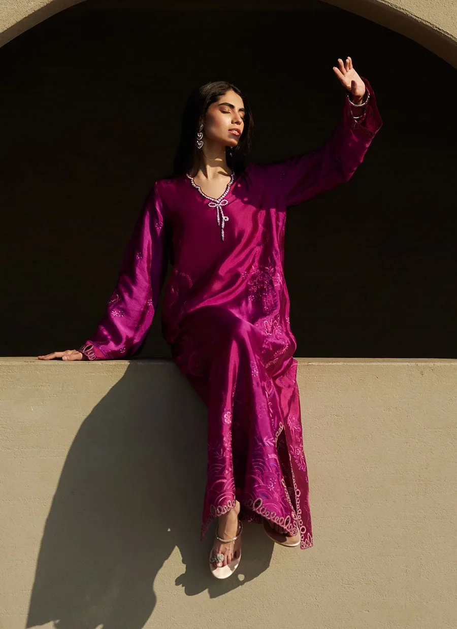 Aerie Hot Pink Kaftan – Farah Talib Aziz Luxury Pret Image 13