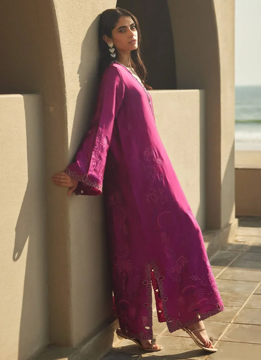 Aerie Hot Pink Kaftan – Farah Talib Aziz Luxury Pret Image 4