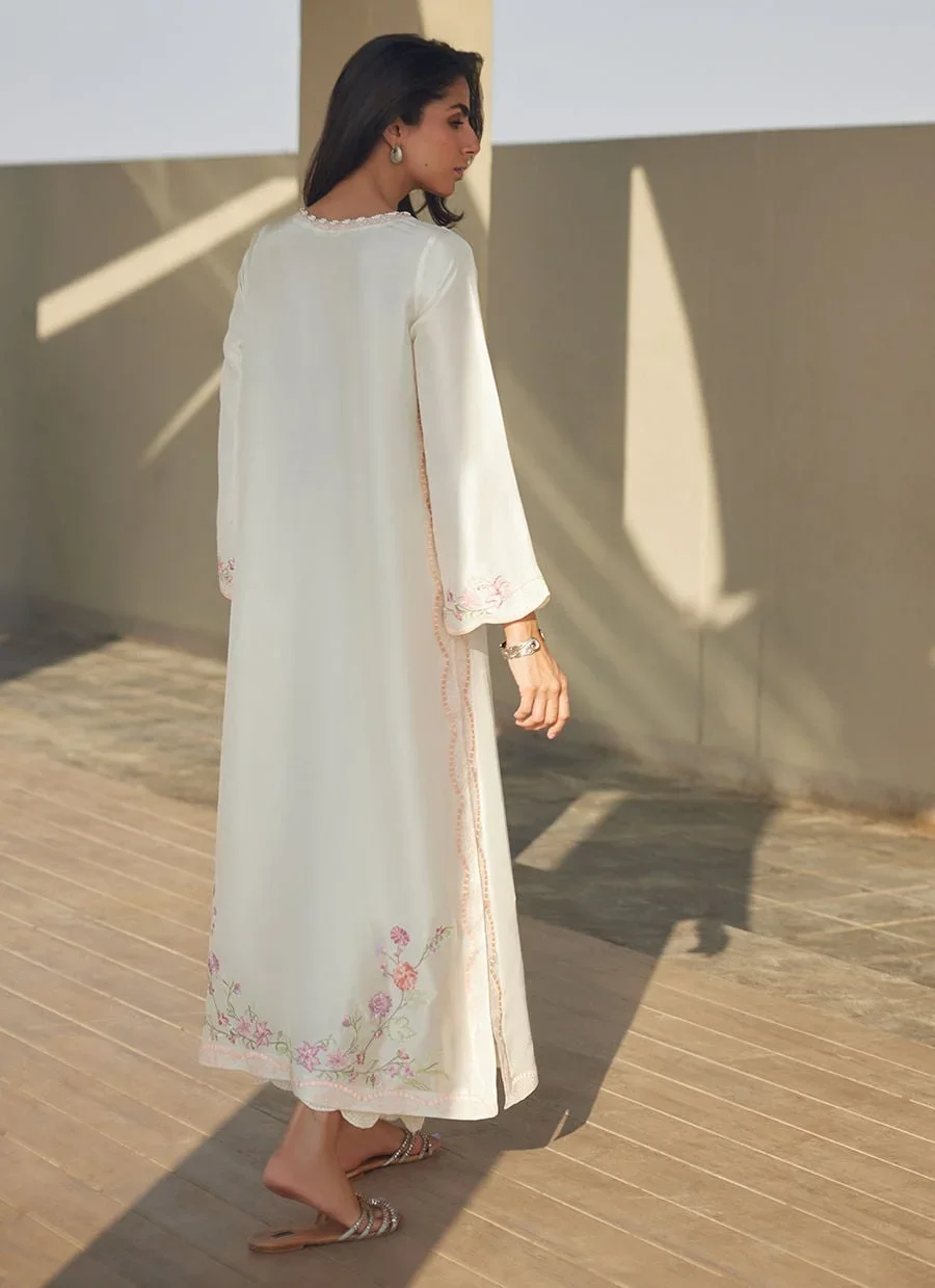 Coraline Ivory Silk Kaftan – Farah Talib Aziz Luxury Pret Image 4