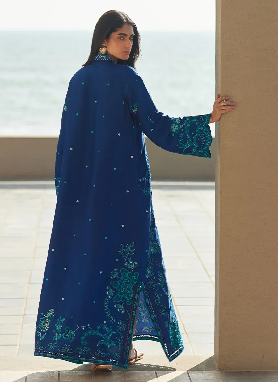 Liri Ink Blue Kaftan – Farah Talib Aziz Luxury Pret Image 7
