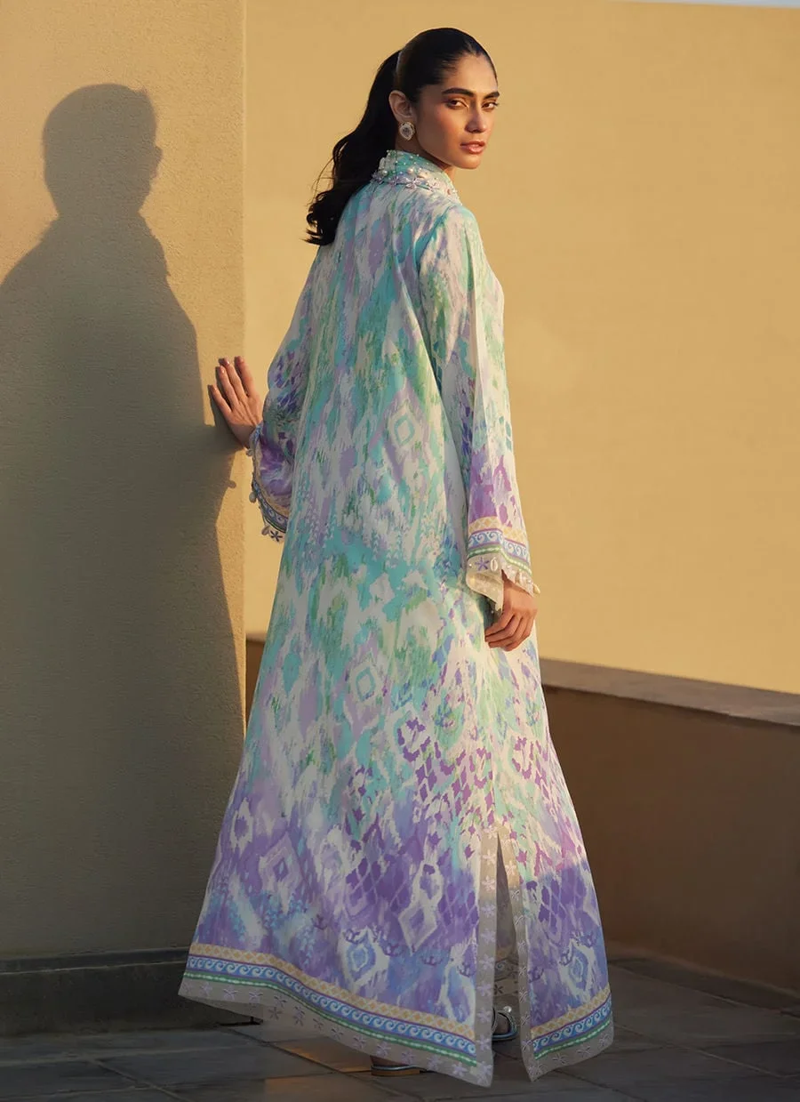 Marisol Ikkat Crepe Kaftan – Farah Talib Aziz Luxury Pret Image 7