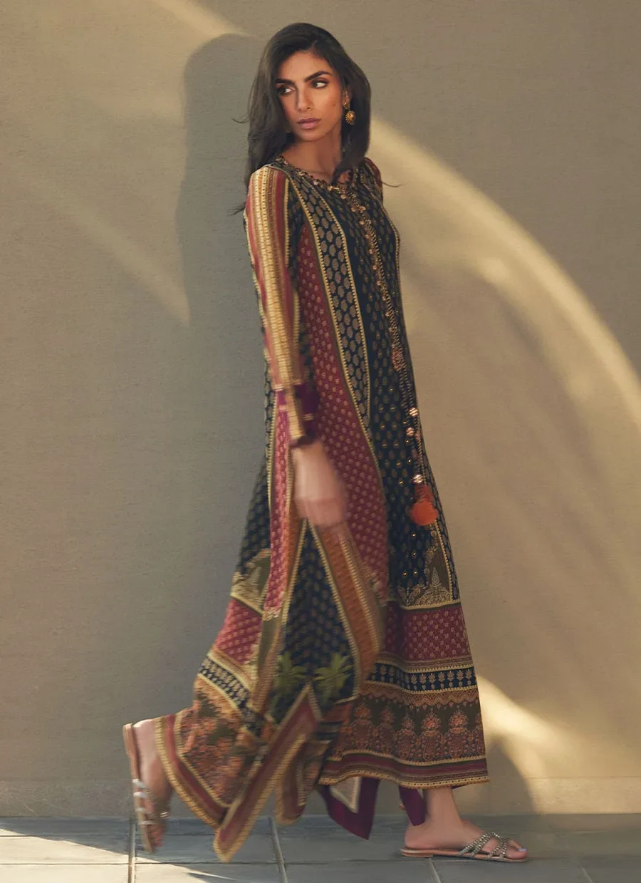 Ophelia Onyx Crepe Kaftan – Farah Talib Aziz Casual Wear Image 7