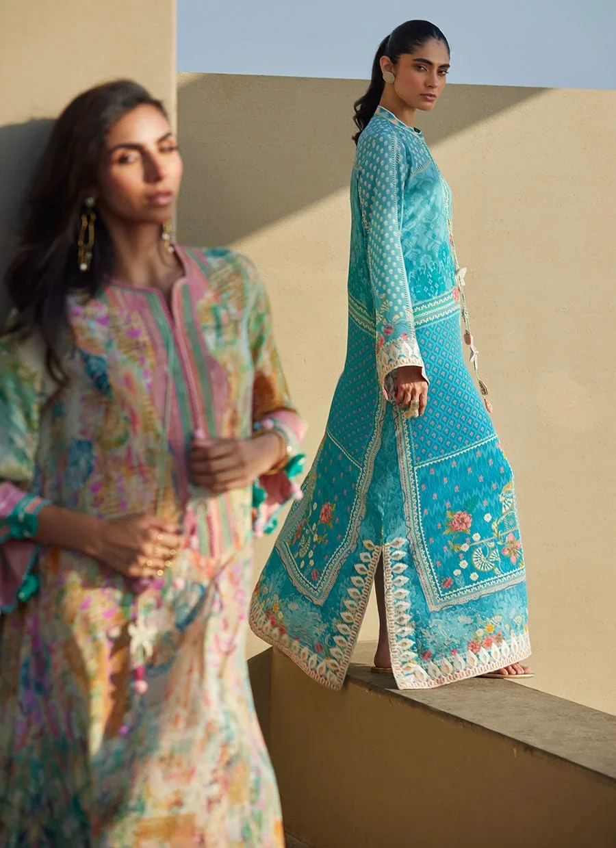 Riviera Rose Crepe Kaftan – Farah Talib Aziz Casual Wear Image 9