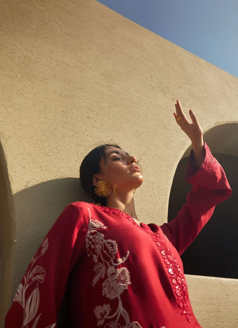 Siren Scarlett Silk Kaftan – Farah Talib Aziz Casual Wear Image 11