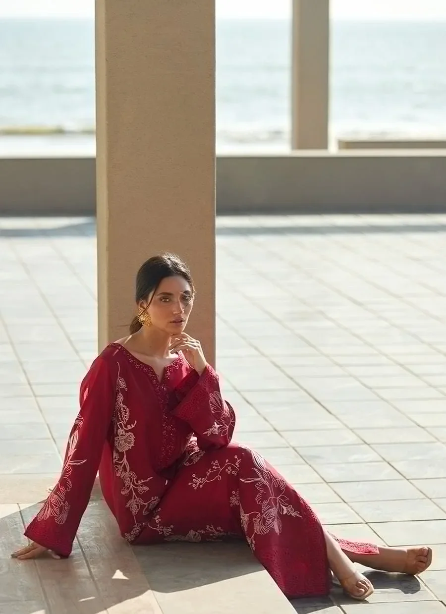 Siren Scarlett Silk Kaftan – Farah Talib Aziz Casual Wear Image 15