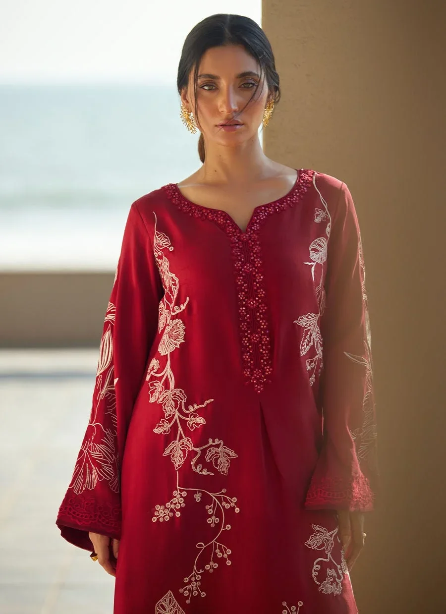 Siren Scarlett Silk Kaftan – Farah Talib Aziz Casual Wear Image 3