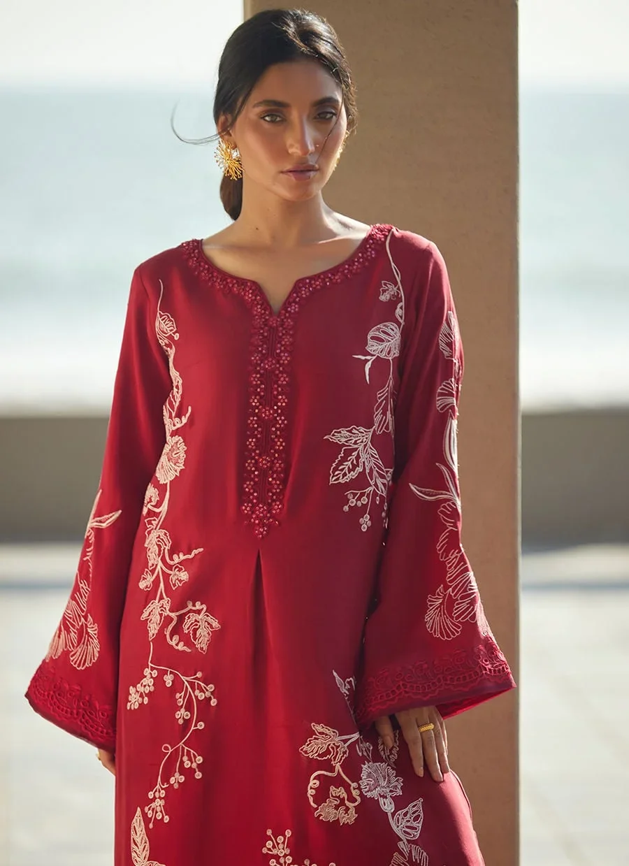 Siren Scarlett Silk Kaftan – Farah Talib Aziz Casual Wear Image 9